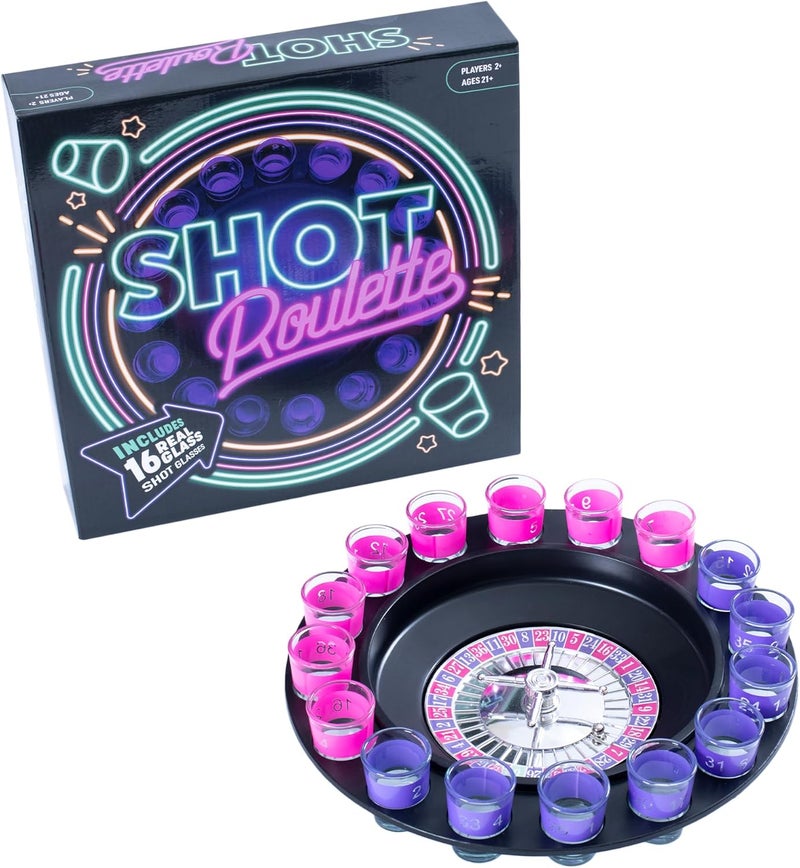 Endless Games Shot Roulette Hydration Game – Spin The Wheel Party Game for Adults | Includes Shot Glasses and Roulette Set | 2+ Players, Ages 21+ - Image 2